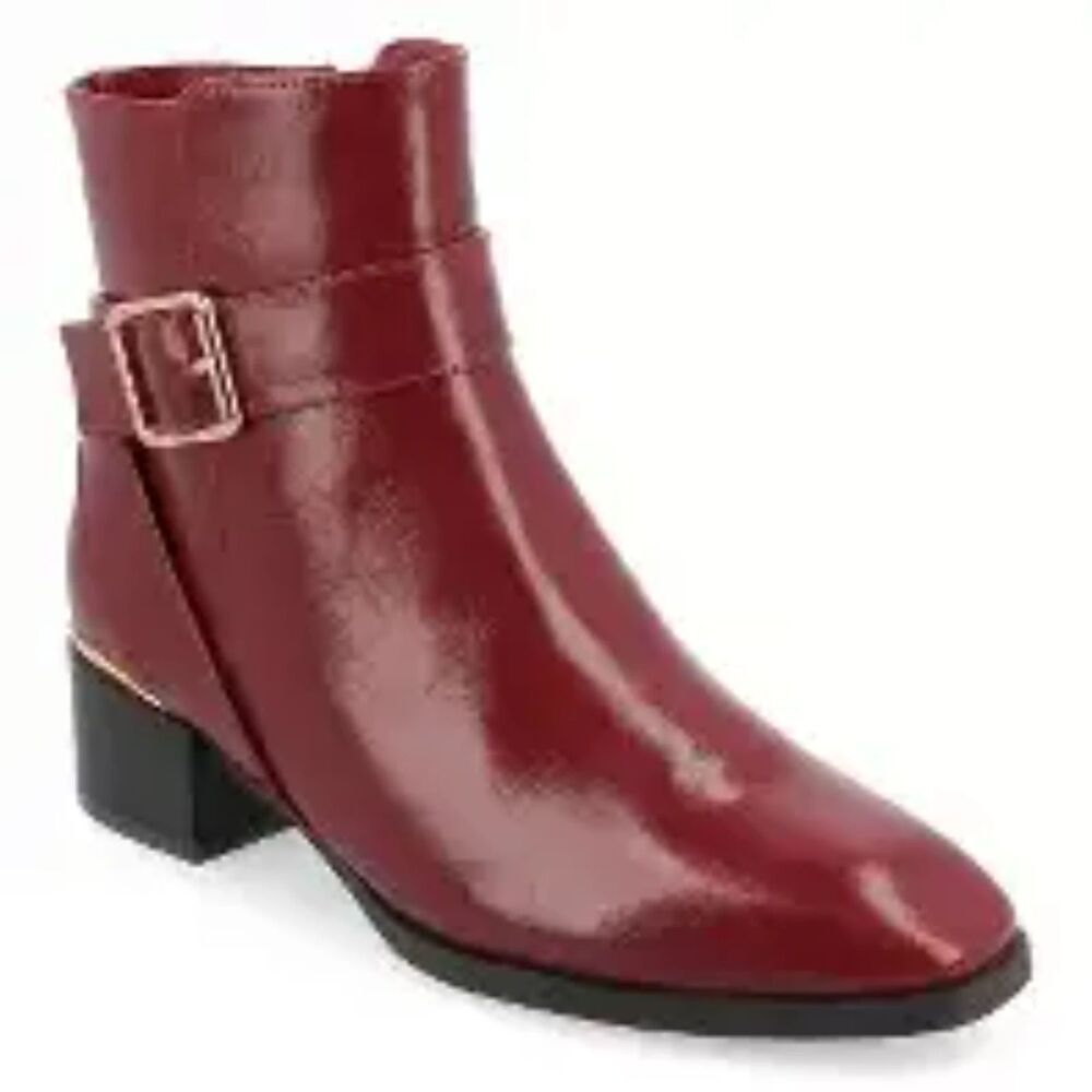 Journee Collection Red Booties, 7.5, SL3-165s008